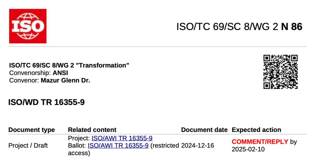 Titelblatt der ISO 16355 Norm